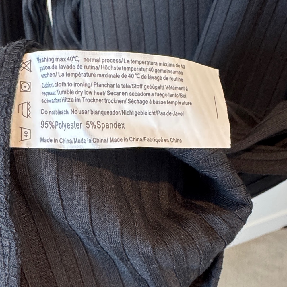 Black Ribbed Long Sleeve Top - Picture 3 of 4